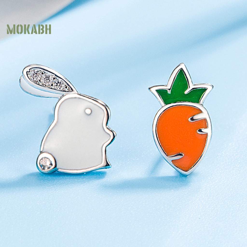 1 Đôi Khuyên Tai Hình Thỏ Và Cà Rốt Dễ Thương Dành Cho Nữ