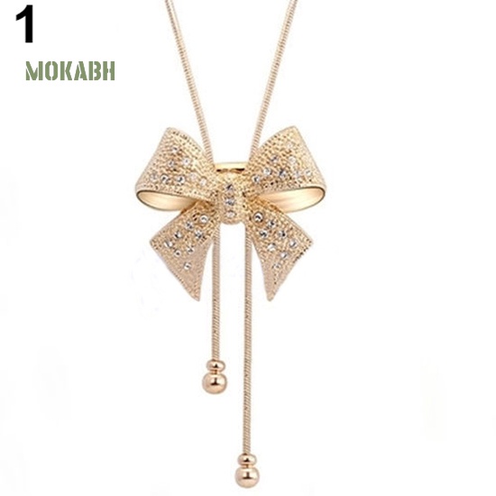 (Hot) Vòng cổ HợP Kim HìNh Nơ ĐíNh Đá Xinh XắN