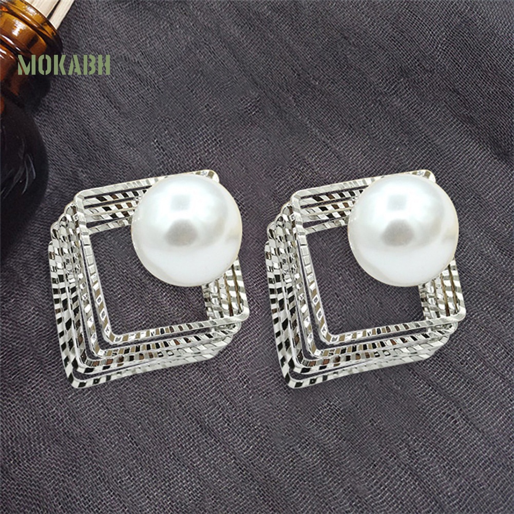 Bông Tai Ngọc Trai Giả Nhiều Lớp Thời Trang Cho Nữ