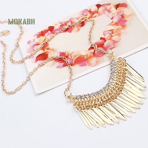 Vòng Cổ Choker Dáng Dài Đính Đá Nhiều Màu Sắc Cá Tính Cho Nữ