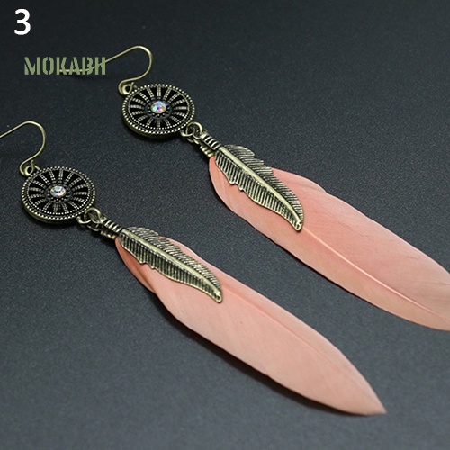 Bông Tai HợP Kim HìNh BáNh Xe ĐíNh Lông Vũ Xinh XắN