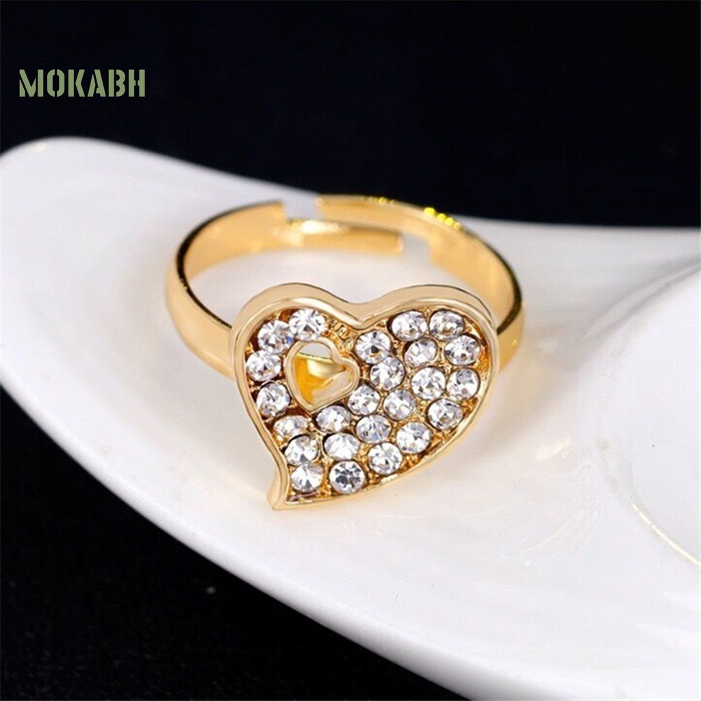 Set 4 Vòng Tay Đính Đá Hình Trái Tim Nhiều Màu Sắc Lấp Lánh