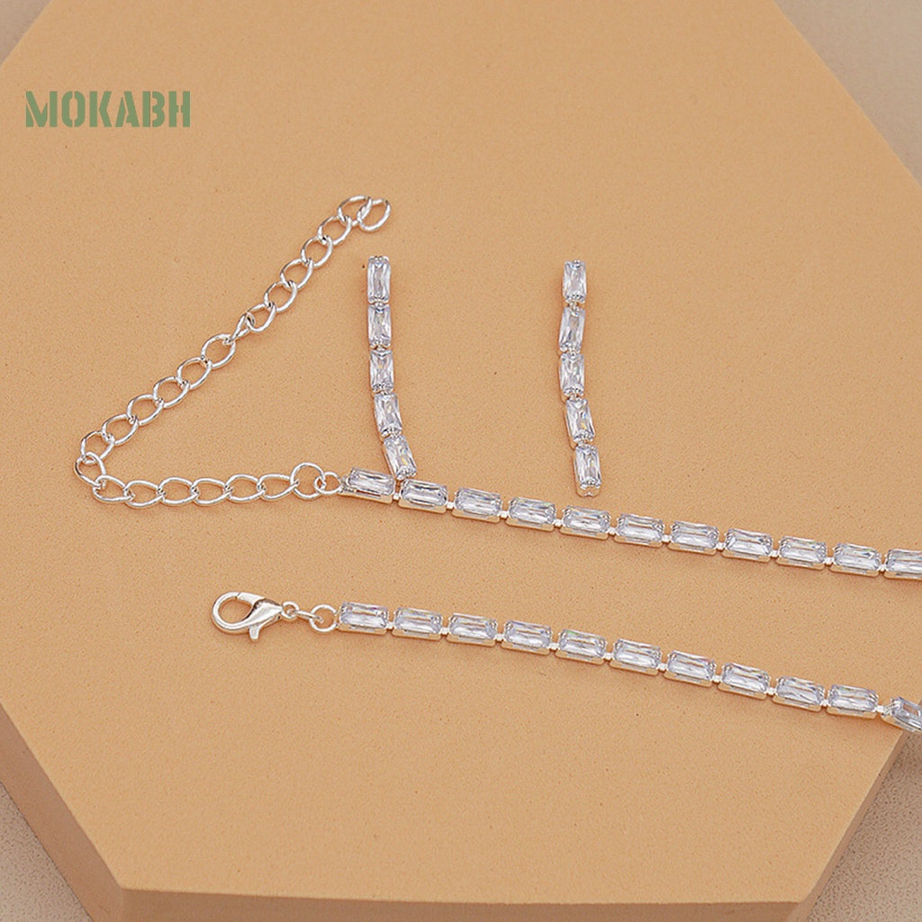 [Mới] Set Vòng cổ Và Bông Tai Đính Đá Zircon Sang Trọng Không Gây Dị Ứng Cho Cô Dâu