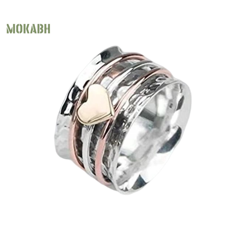 [Mới] Nhẫn Xoay Tròn Hai Màu Thanh Lịch Vui Nhộn Retro Giải Tỏa Căng Thẳng Thời Trang Thường Ngày Dành Cho Bạn Nữ