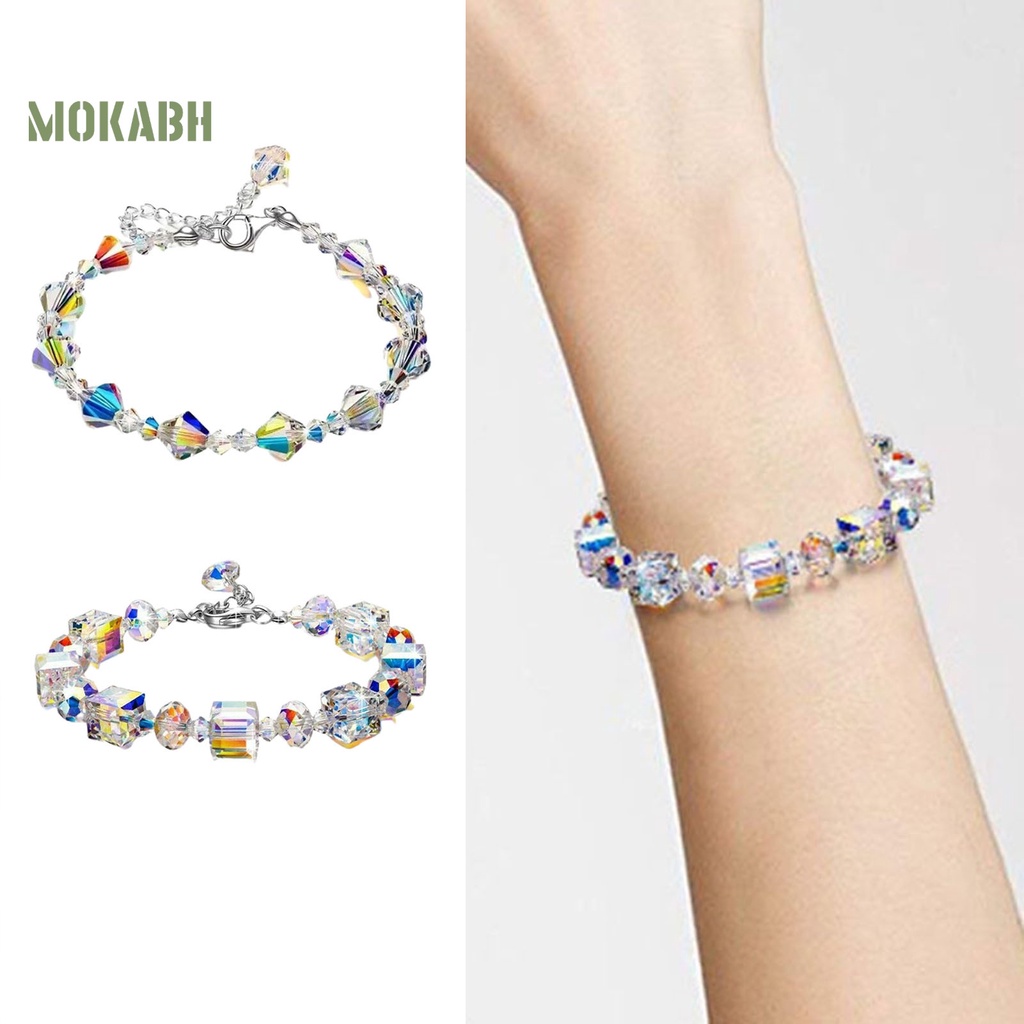 Vòng Tay Mở Rộng Đính Đá Pha Lê Nhân Tạo Có Thể Điều Chỉnh Được