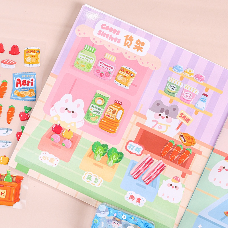 Miếng Dán Trang Trí Sổ Tay Hình Sở Thú Marshmallow Dễ Thương Cho Bé
