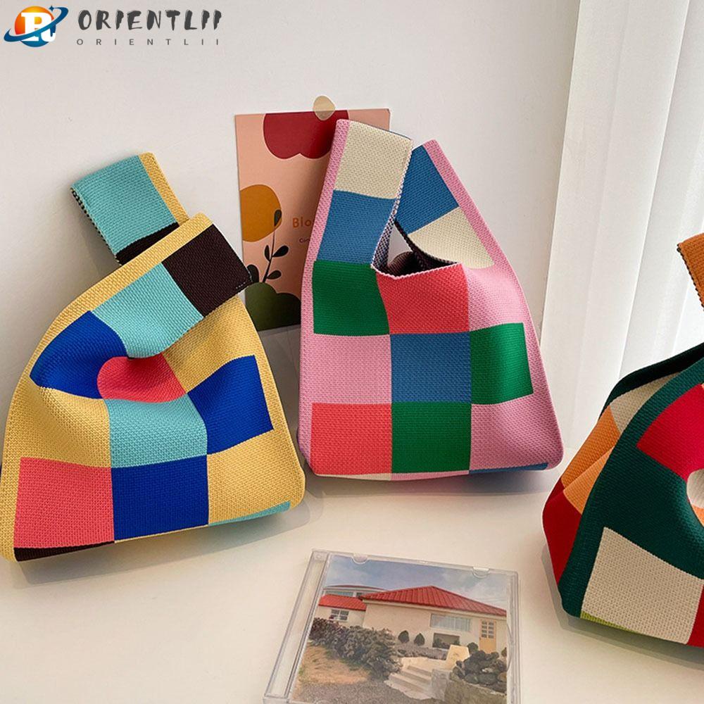 Túi Xách Mini Họa Tiết Sọc Caro Màu Sắc Thời Trang Cho Nữ