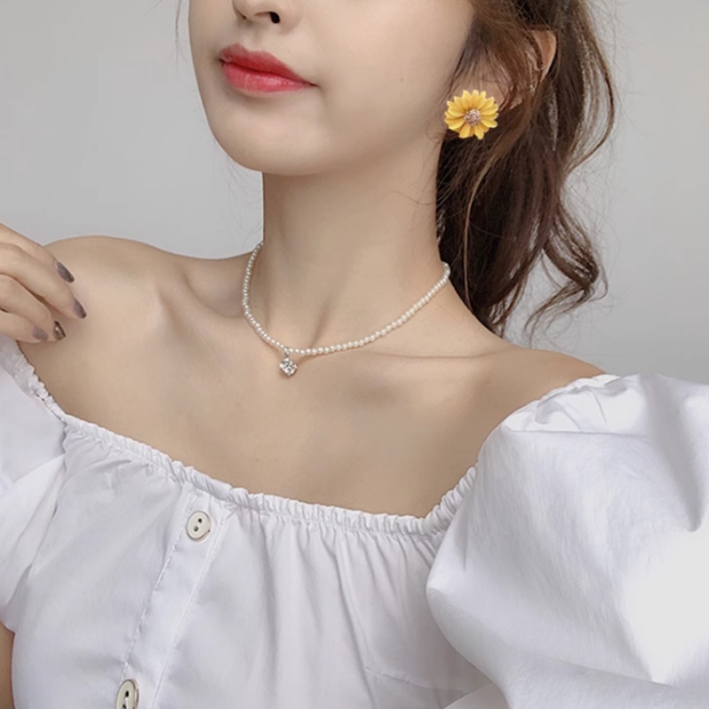 Bông Tai Hình Hoa Màu Vàng Hồng Phong Cách Hàn Quốc Thời Trang Cho Nữ