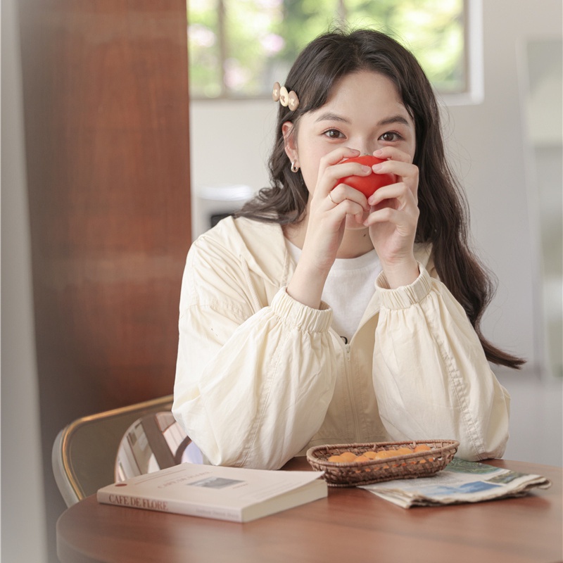 Áo Khoác Chống Gió Thoáng Khí Dáng Rộng Màu Mơ Sữa Phong Cách Hàn Quốc Thời Trang Mùa Hè Mới