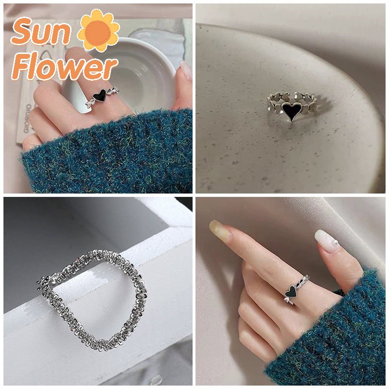 Nhẫn Cặp Hình Trái Tim Dễ Thương Sáng Tạo