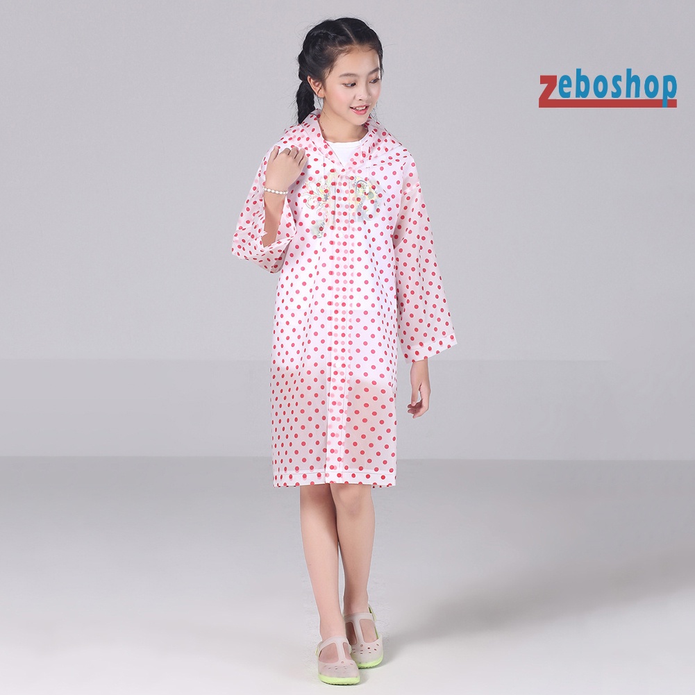 Áo Mưa Chấm Bi Có Mũ Trùm Tiện Lợi Dành Cho Bé