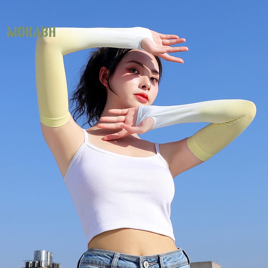 1 Cặp Ống Tay Áo Bằng Lụa Lạnh Màu Sắc Gradient Dành Cho Nam Và Nữ