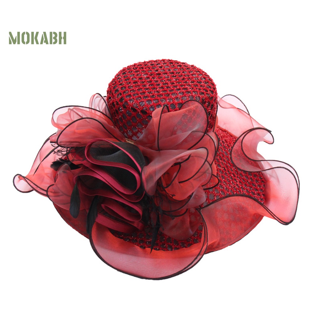 [Mok Abh] Mũ Lưới Vành Rộng Xuyên Thấu Thời Trung Cổ Dùng Để Biểu Diễn Trên Sân Khấu Cho Nữ