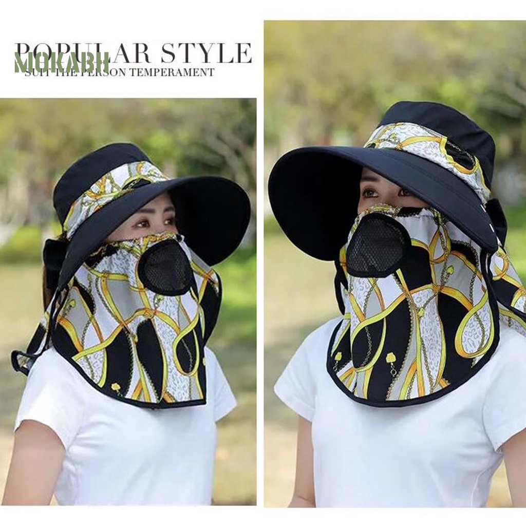 [Mok Abh] Mũ Rộng Vành Chống Nắng Bằng Chất Liệu Cotton Dùng Khi Leo Núi