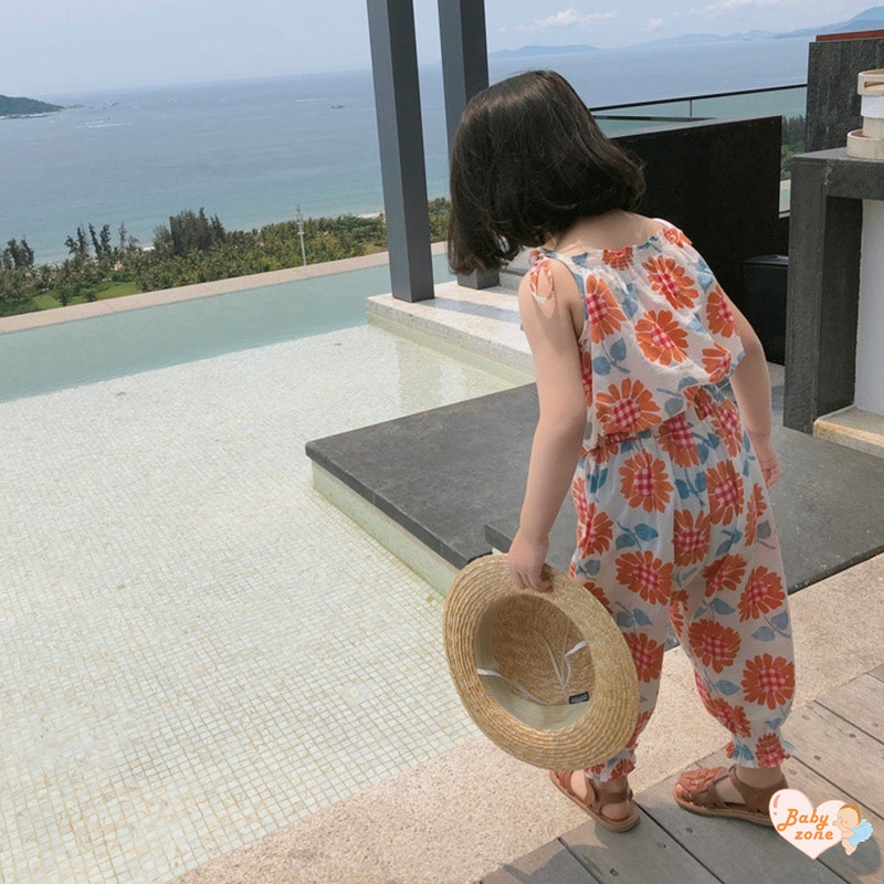 Bộ Áo Hai Dây In Họa Tiết + Quần Xinh Xắn Theo Phong Cách Mùa Hè Dành Cho Bé Gái