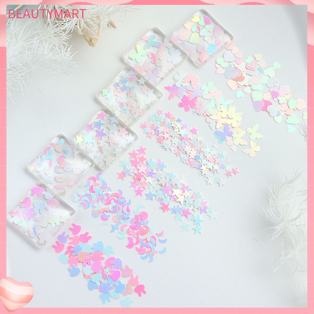 [beautymart] Hộp Kim Tuyến 12 Ngăn Hình Ngôi Sao / Trái Tim / Thỏ / Bướm / Lấp Lánh Trang Trí Móng Nghệ Thuật