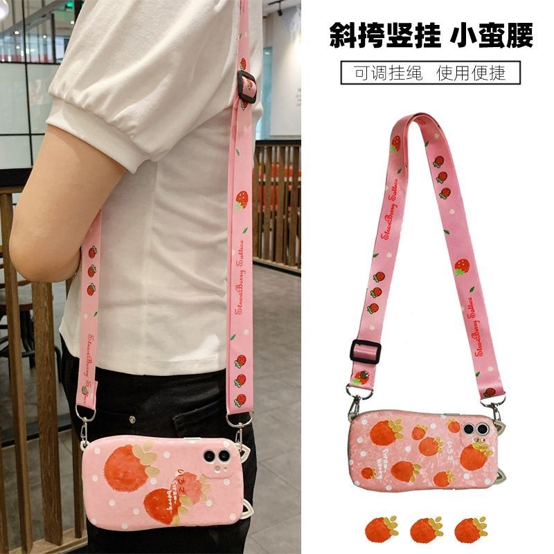 Ốp Điện Thoại Mềm Chống Sốc Có Dây Đeo Chéo Cho Iphone 14 Pro MAX 13 12promax 11 Pro X XS MAX XR