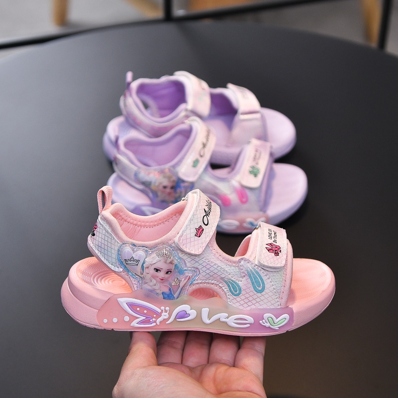 Dép Sandal Cho Bé Gái 3-12 Tuổi, Xăng đan Dép Quai Hậu Công Chúa Đế Dẻo In Họa Tiết Màu Pastel Siêu Xinh