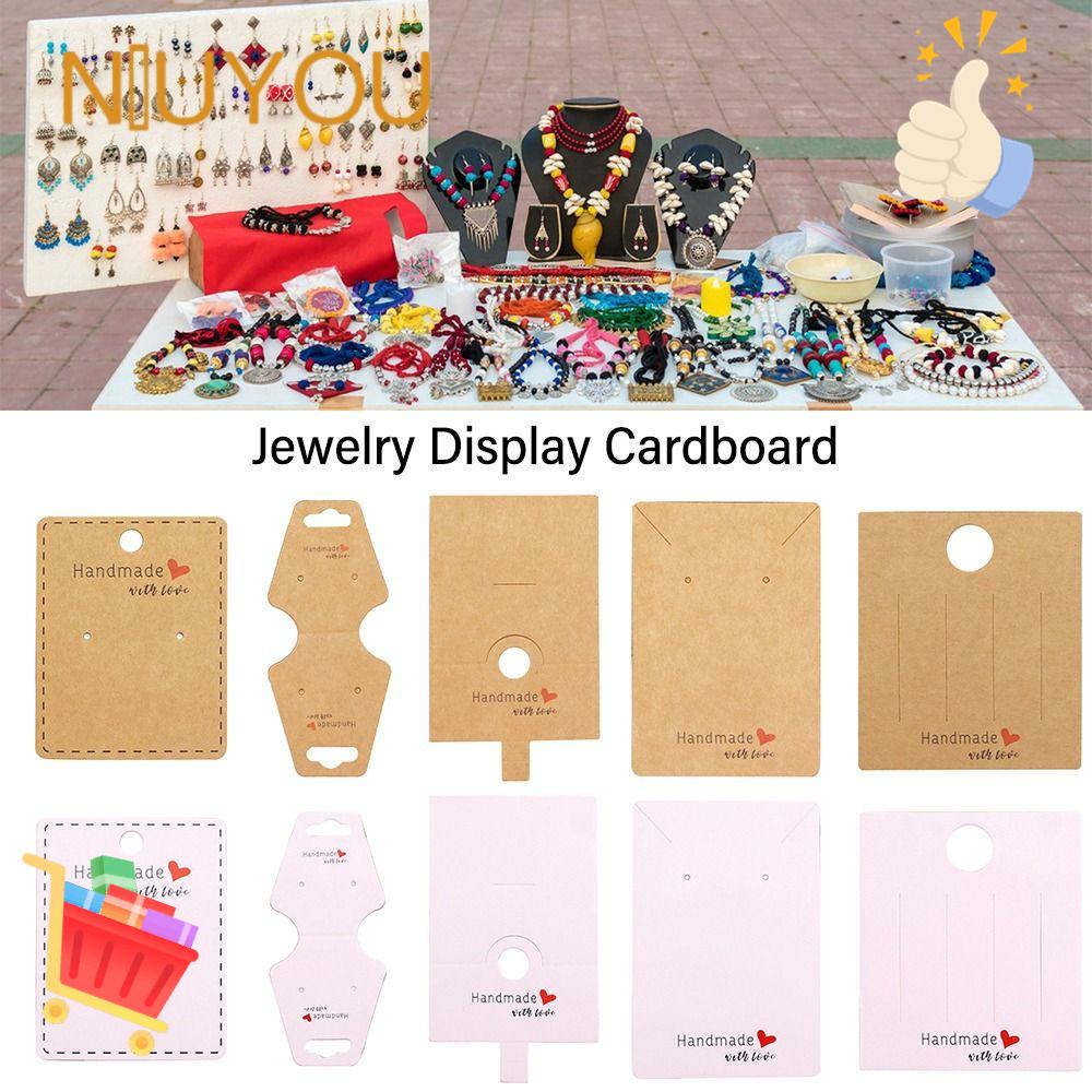 Set 100 Thẻ Giấy Kraft Dùng Để Trưng Bày Trang Sức DIY