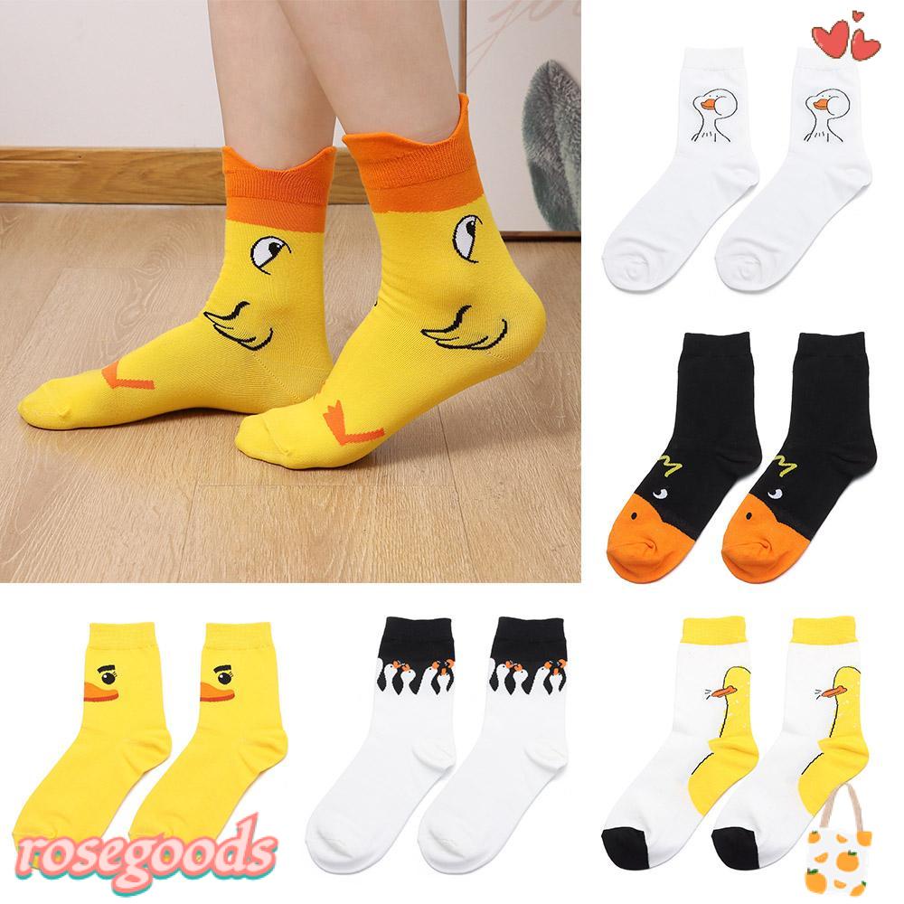 Đôi Vớ Cotton Giữ Ấm Thấm Hút Mồ Hôi Họa Tiết Hoa Hồng Đáng Yêu Dành Cho Nữ