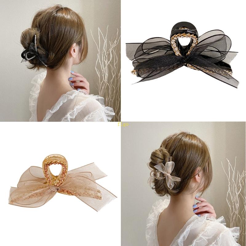 Kẹp Tóc Kim Loại Phối Ren Đính Đá Thời Trang