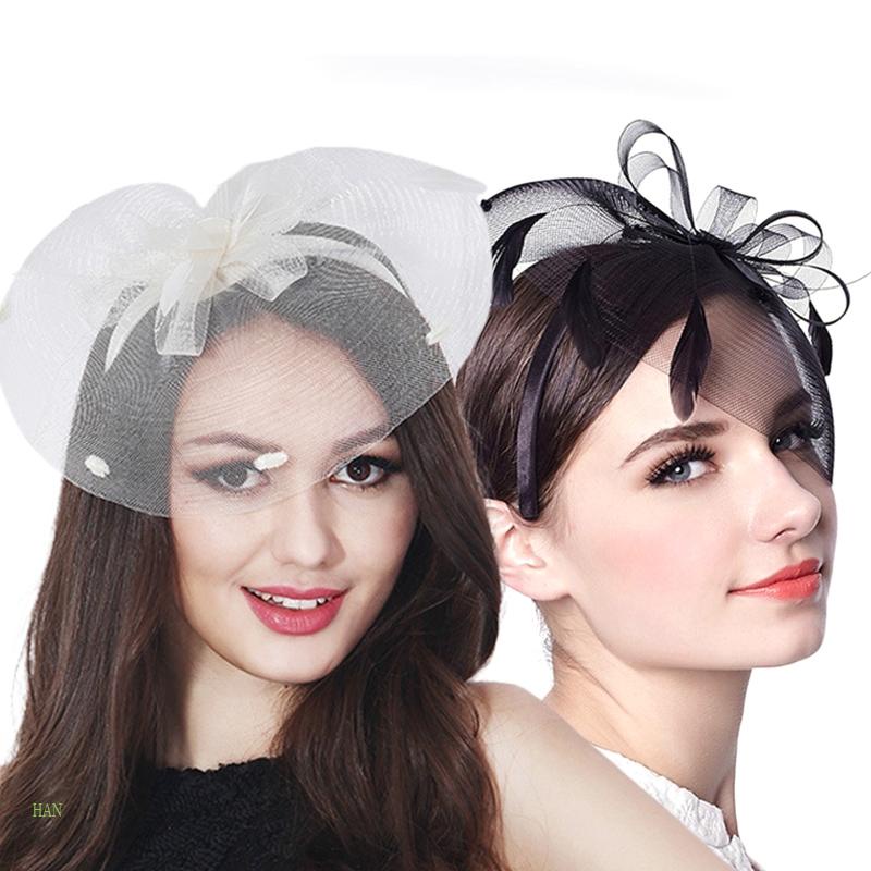 Băng Đô Cài Tóc Phối Lưới Đính Lông Vũ Dùng Hóa Trang Dịp Giáng Sinh