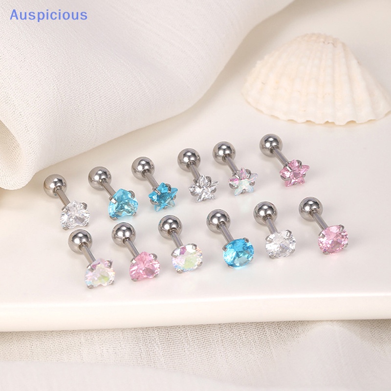 1 Đôi Bông Tai Pha Lê Nhiều Màu 5mm Hình Xoắn Ốc Dành Cho Nữ