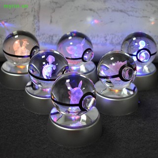 Đồ Chơi Quả Cầu Pha Lê Pokemon 3D Có Đèn LED