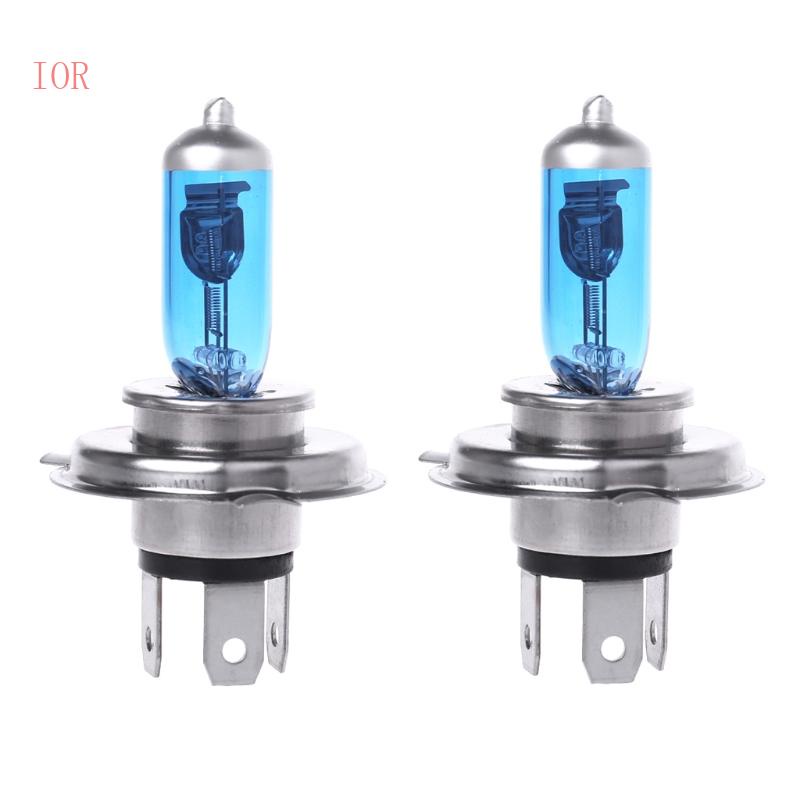 Bộ 2 Bóng Đèn Halogen H4 100W 12V 6000K Ánh Sáng Trắng Cho Đèn Pha Xe Hơi