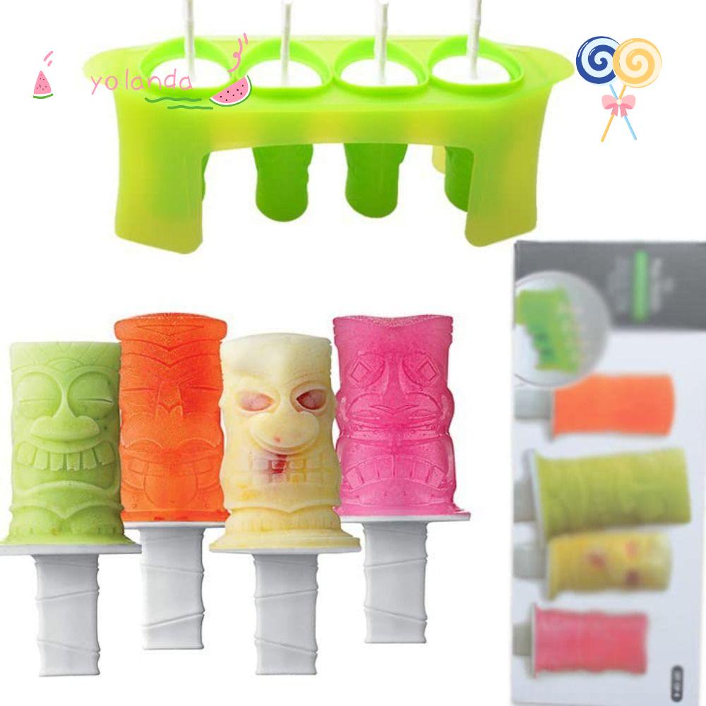 Bộ 4 Khuôn Silicone Làm Kem Que Tiện Dụng