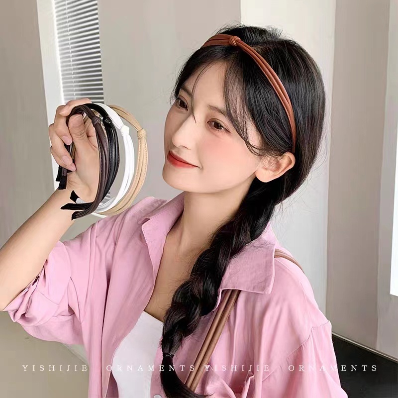 Kẹp Tóc Bằng Da Mỏng Phong Cách Hàn Quốc Thời Trang 2023 Cho Nữ