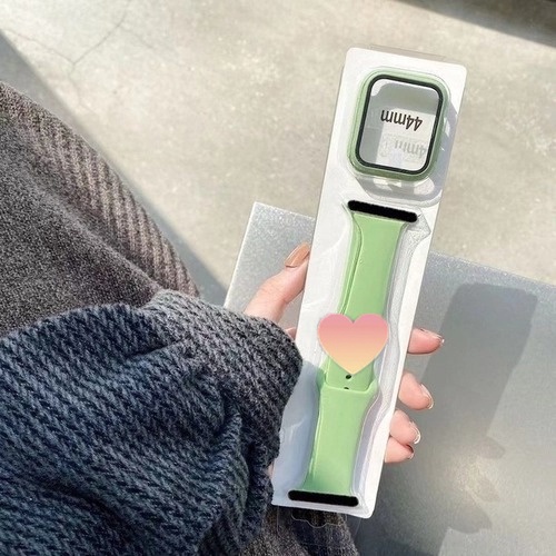 Dây Đeo Silicone + Vỏ Bảo Vệ Mới 2023 Cho Apple Watch band 49mm 45MM 41MM 44mm 40mm 42mm ultra 8 4 3 5 SE 6 7