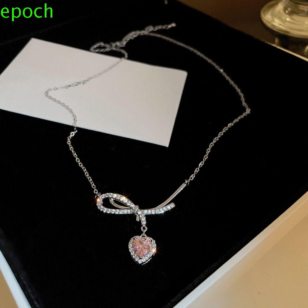 EPOCH Mặt Dây Chuyền Hình Giọt Nước Màu Hồng Bằng Hợp Kim Phong Cách Vintage Hàn Quốc