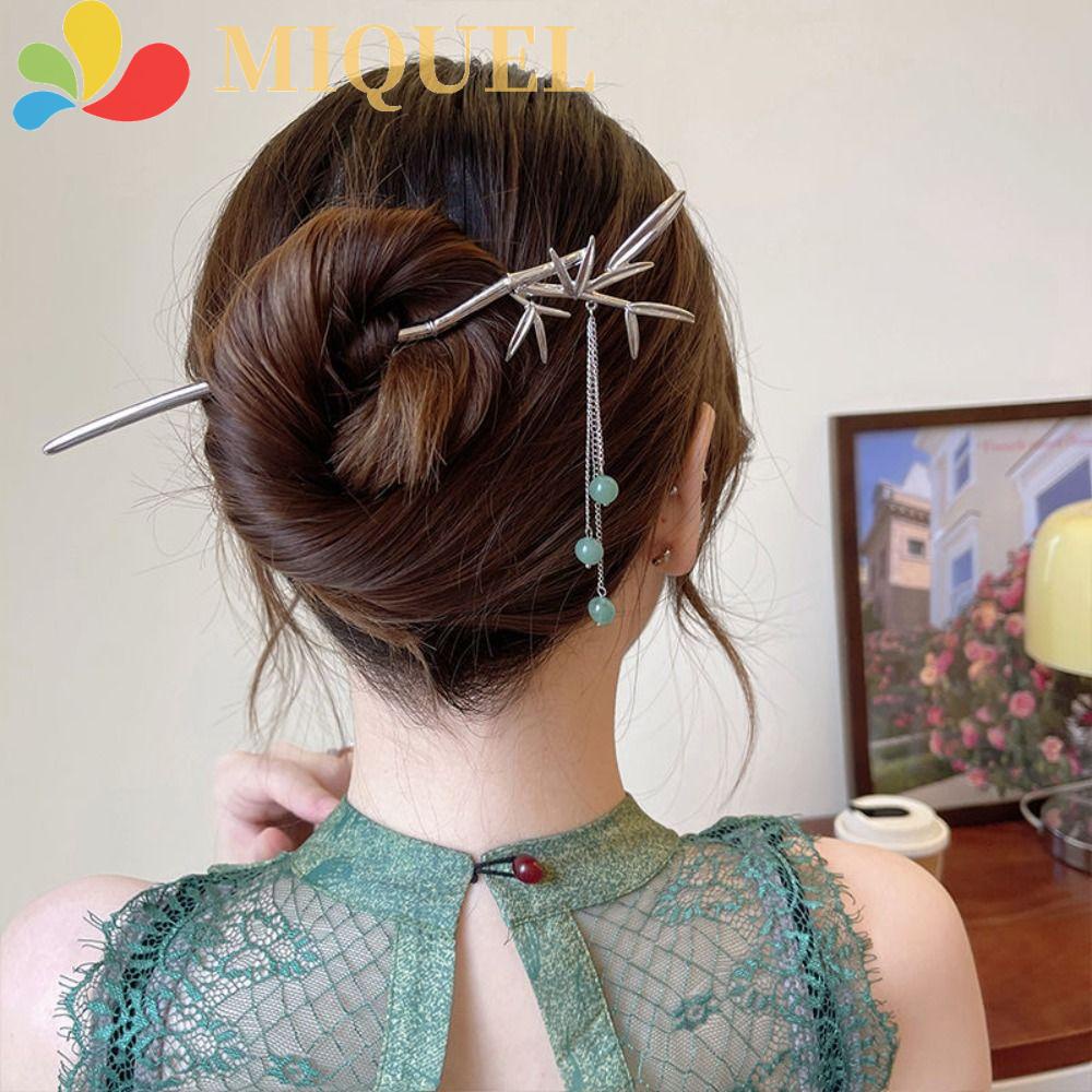 Trâm Cài Tóc Hình Chiếc Lá Thời Trang Dành Cho Nữ|Kẹp Tóc Hợp Kim Chống Trượt Màu Đen Phong Cách Cổ Điển