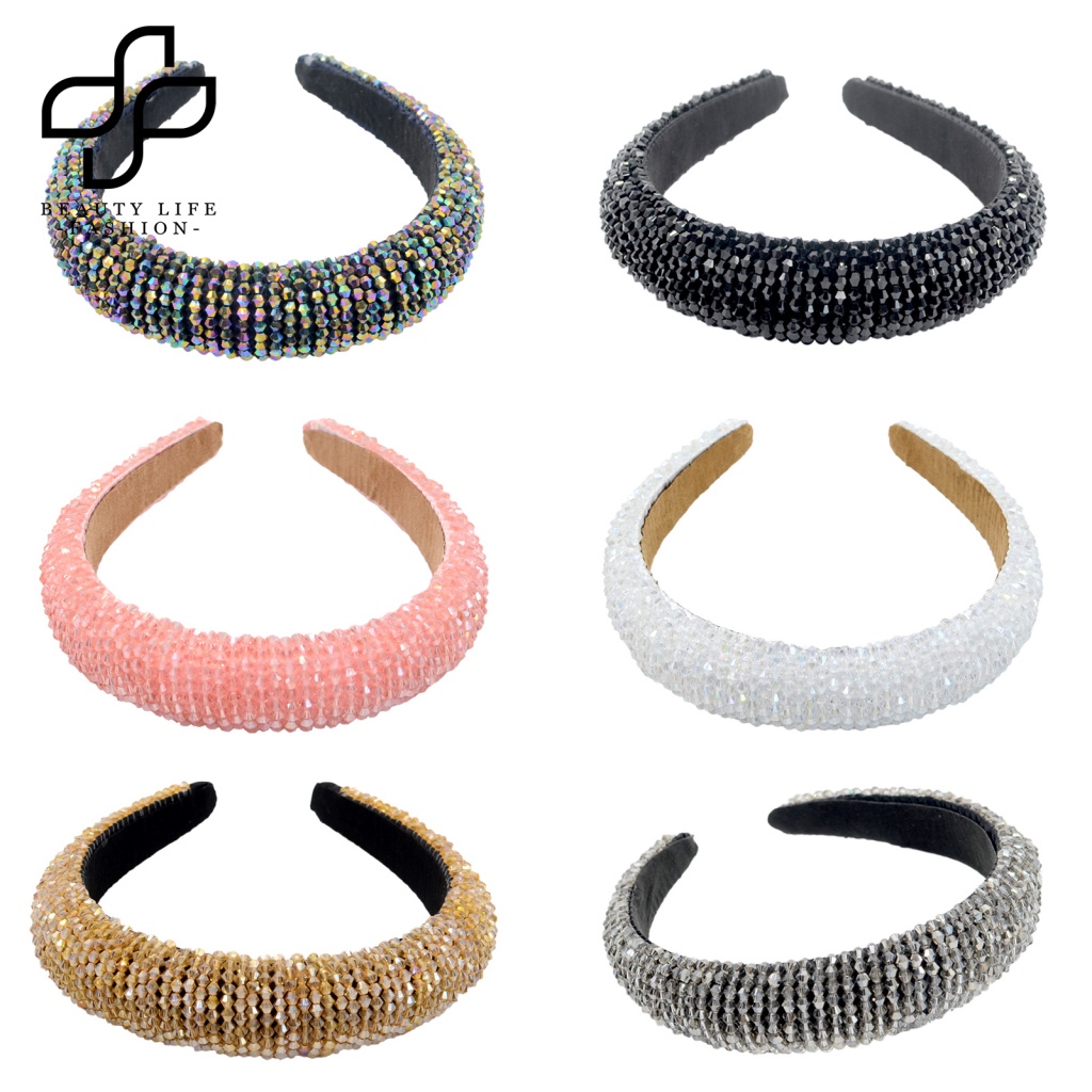 Băng Đô Đính Pha Lê Giả Bản Rộng Thời Trang Cho Nữ