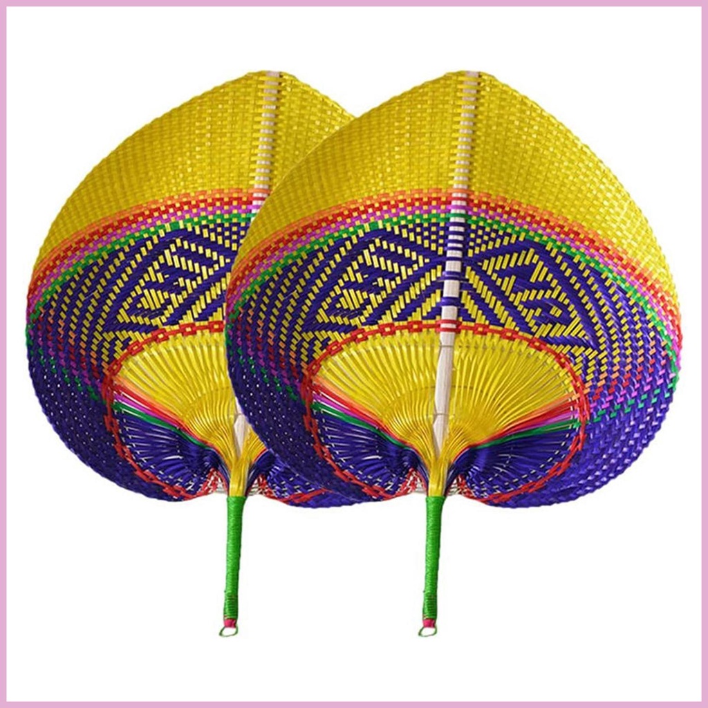 Quạt Tre Đan Thủ Công Hình Trái Tim Phong Cách Dân Tộc Trang Trí Nhà Cửa