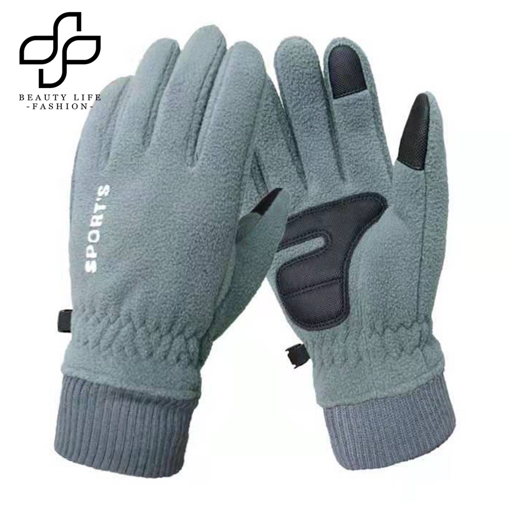 1 Đôi Găng Tay Mùa Đông Vải Lông Cừu Chống Mòn Có Thể Chạm Màn Hình Cảm Ứng Thân Thiện Với Da