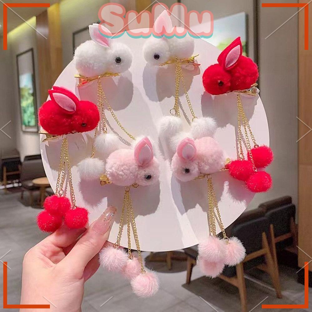 1 Cặp Kẹp Tóc Lông Thỏ Dễ Thương Dành Cho Nữ