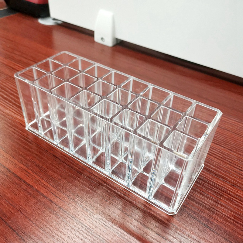 Hộp Đựng Son Môi 24 Ngăn Bằng Nhựa Acrylic Trong Suốt Tiện Dụng