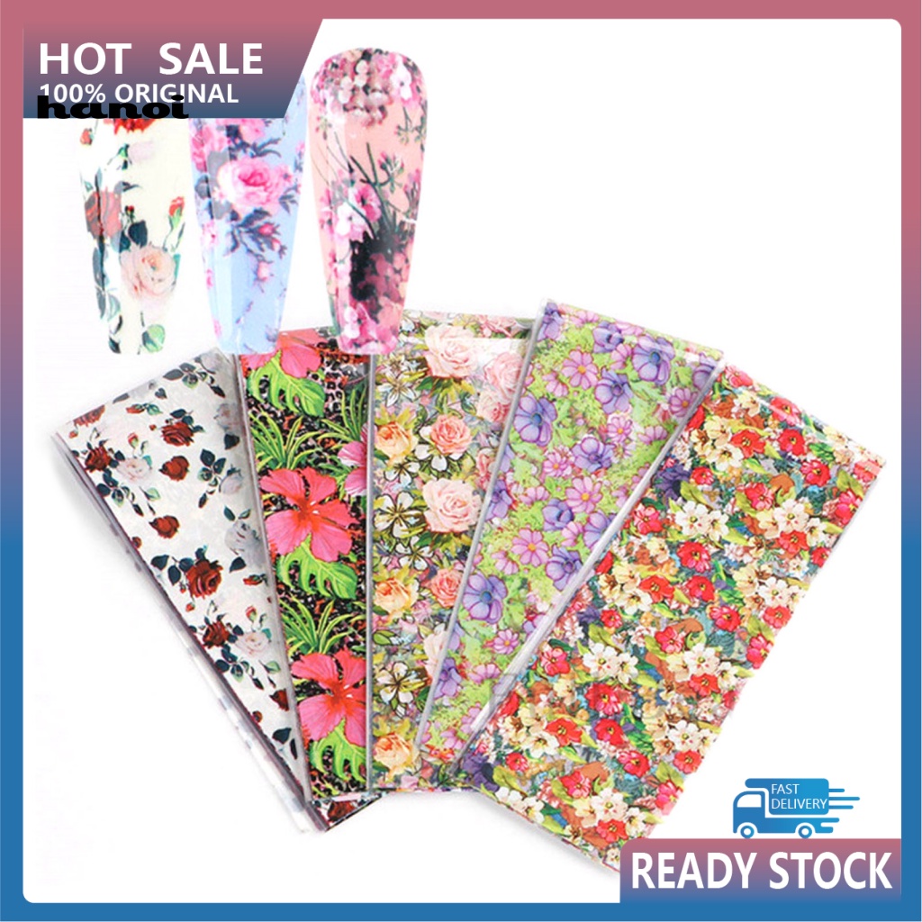Set 50 Miếng Dán Trang Trí Móng Tay Không Phai Họa Tiết Giáng Sinh 6 Phong Cách Tùy Chọn