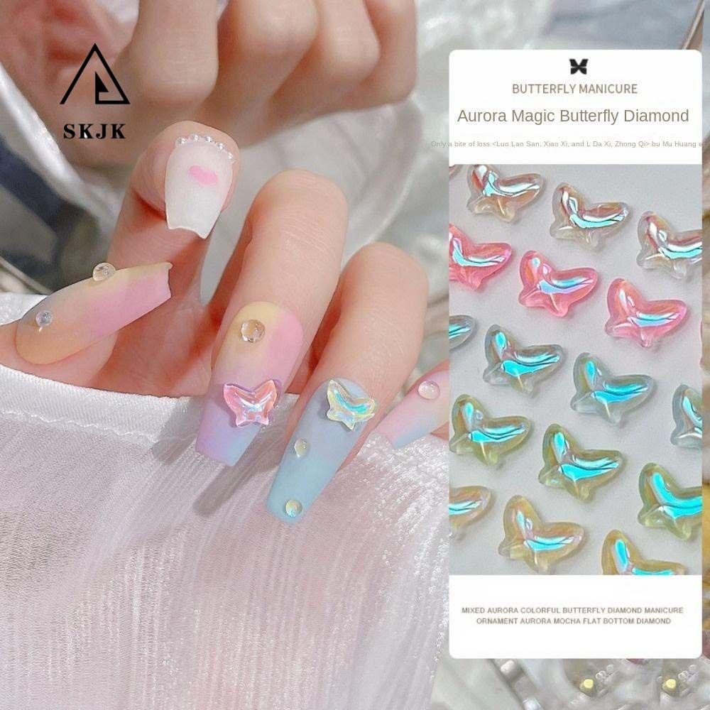 Phụ Kiện Trang Trí Móng Tay Hình Bướm Kiểu Hàn Quốc Xinh Xắn