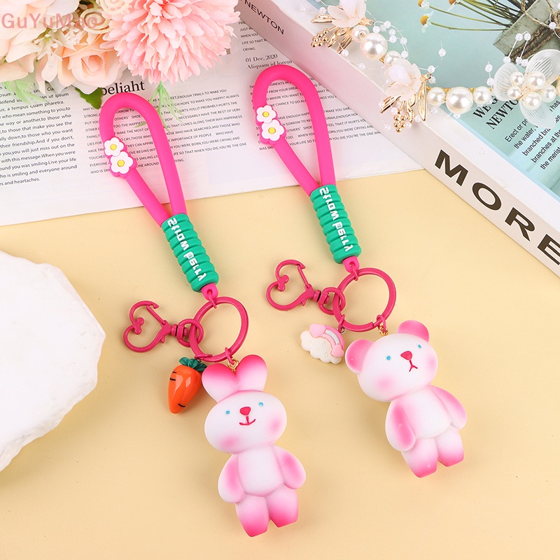 [cxGUYU] Móc Khóa Hoạt Hình Thỏ Gấu Hồng Đáng Yêu Trang Trí Ba Lô Xe Hơi PRTA