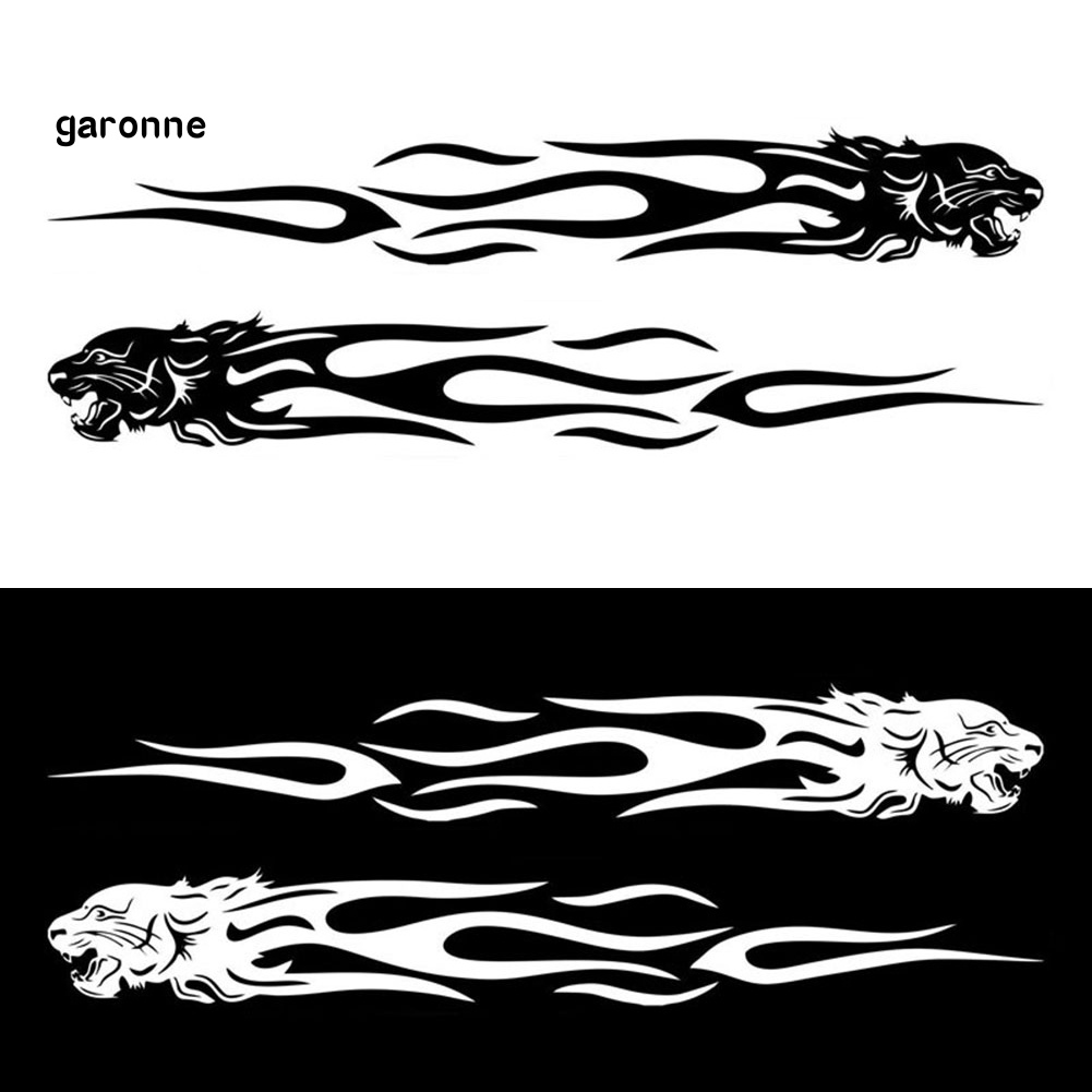 1 Cặp Đề Can Dán Trang Trí Xe Hơi / Xe Tải Phản Quang Tự Dính Hình Ngọn Lửa