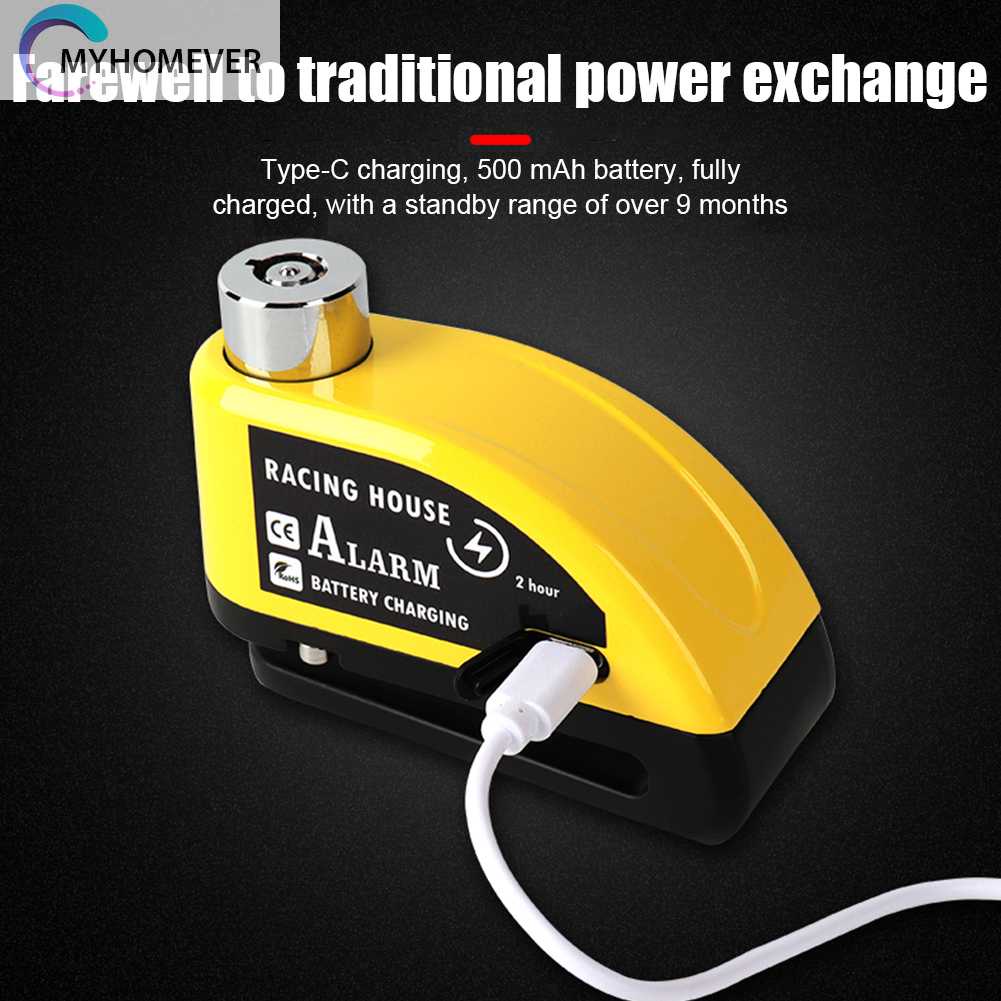 Ổ Khóa Phanh Đĩa Xe Máy Chống Nước 500mAh Có Thể Sạc Lại