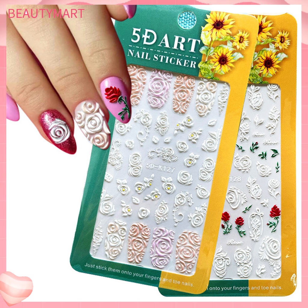 Miếng Dán Trang Trí Móng Tay Tự Dính Họa Tiết Tinh Tế Màu Sắc Sống Động Dễ Sử Dụng DIY