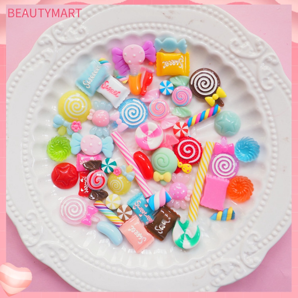 Set 30 / 50 / 100 Phụ Kiện Trang Trí Móng Tay 3D Bằng Nhựa Acrylic Mềm DIY