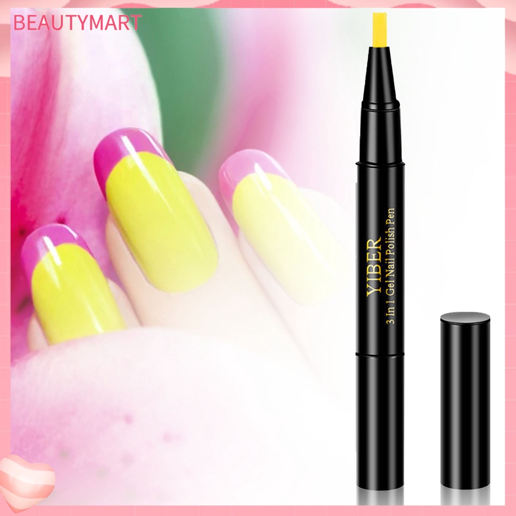 Bút Sơn Móng Tay 8ml YIBER Resin Tự Nhiên An Toàn Cho Sức Khỏe 3 Trong 1