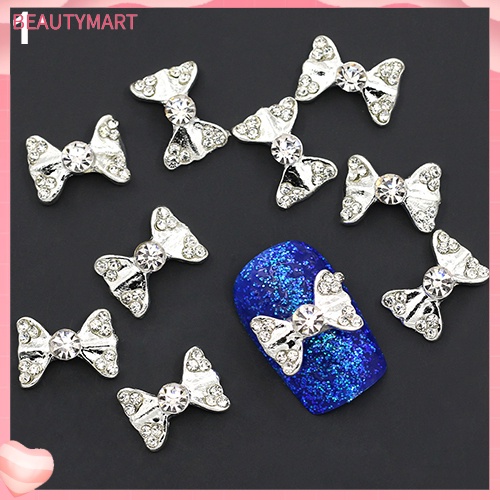 Set 10 MóNg Tay Giả HìNh Nơ / TráI Tim LấP LáNh ThờI Trang Cho Nữ