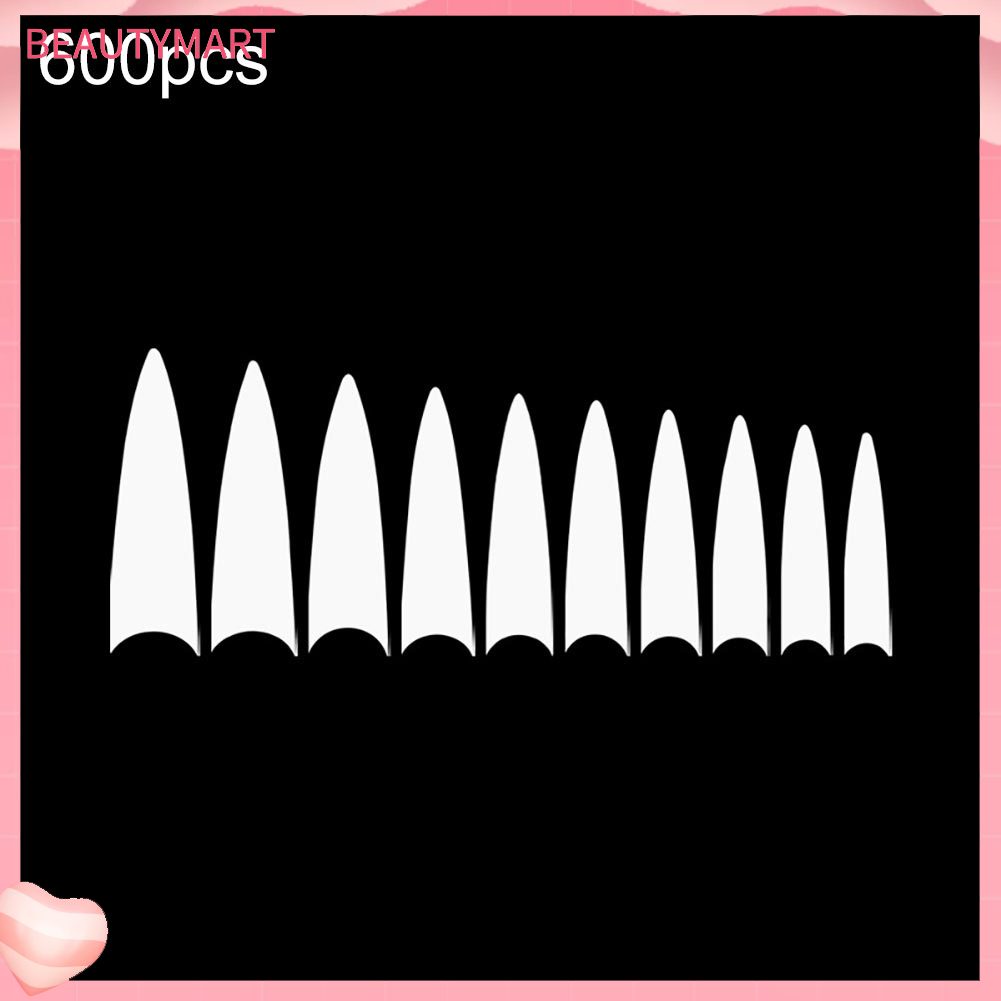 Bộ 600 Móng Tay Giả Che Phủ Toàn Diện Đầu Nhọn