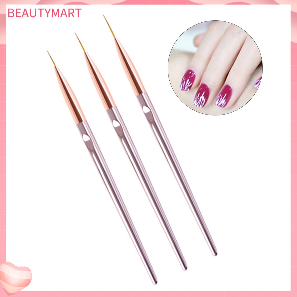 Set 3 Cọ Vẽ Trang Trí Móng Tay Nghệ Thuật Không Biến Dạng Không Gây Nhờn Chuyên Dụng Cho Salon